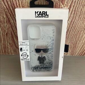 Karl Lagerfeld Liquid Glitter Case for iPhone 12 Mini - Clear